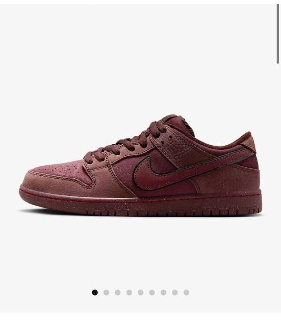 NIKE Бордовые замшевые низкие кроссовки / кеды, фото 3