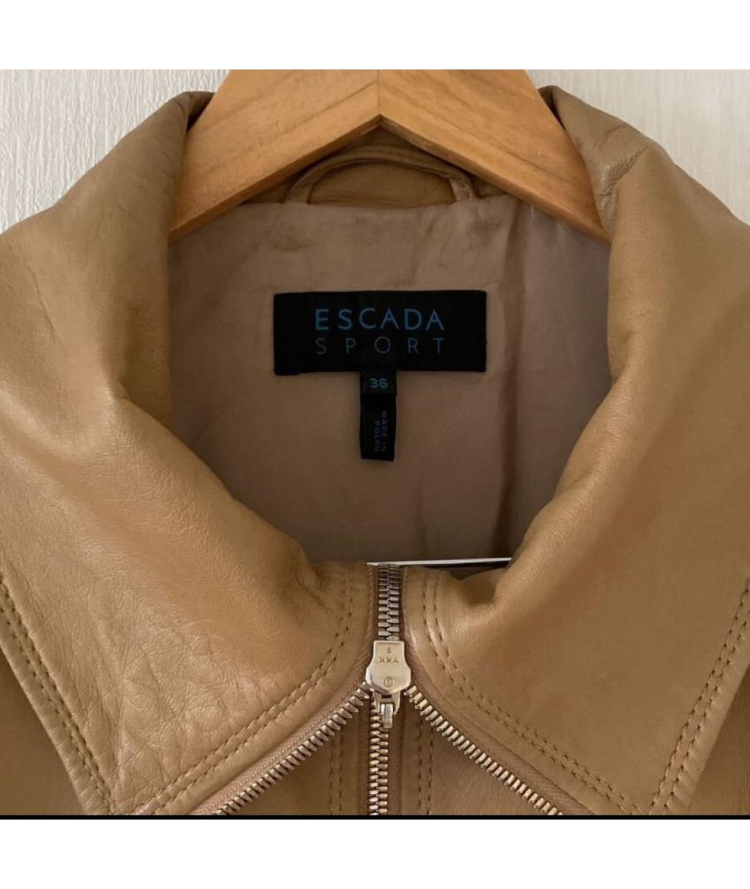 ESCADA Коричневая кожаная куртка, фото 3