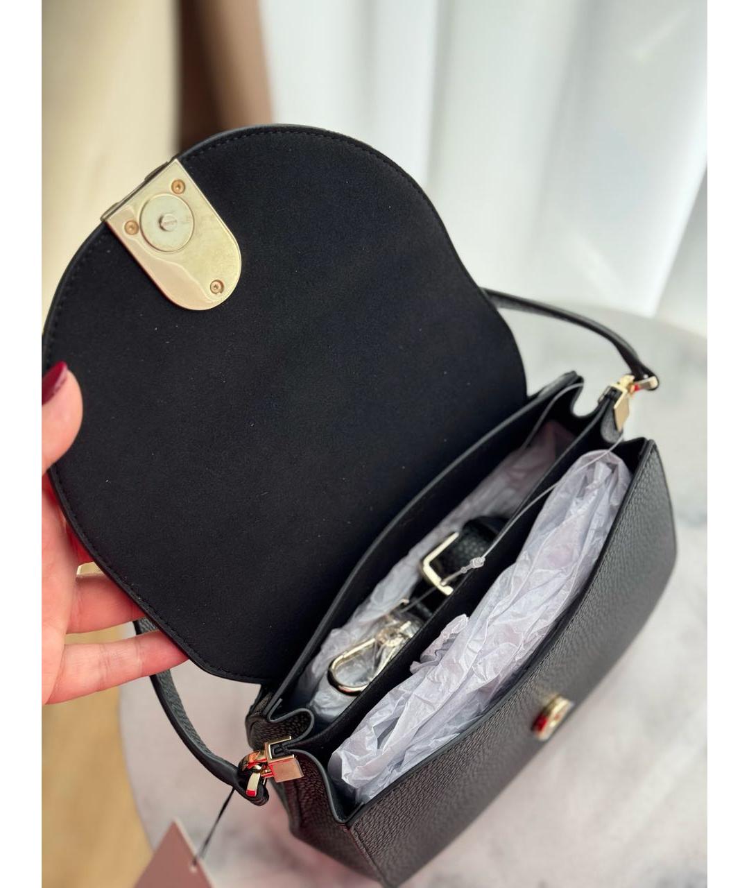 FURLA Черная сумка с короткими ручками из лакированной кожи, фото 4