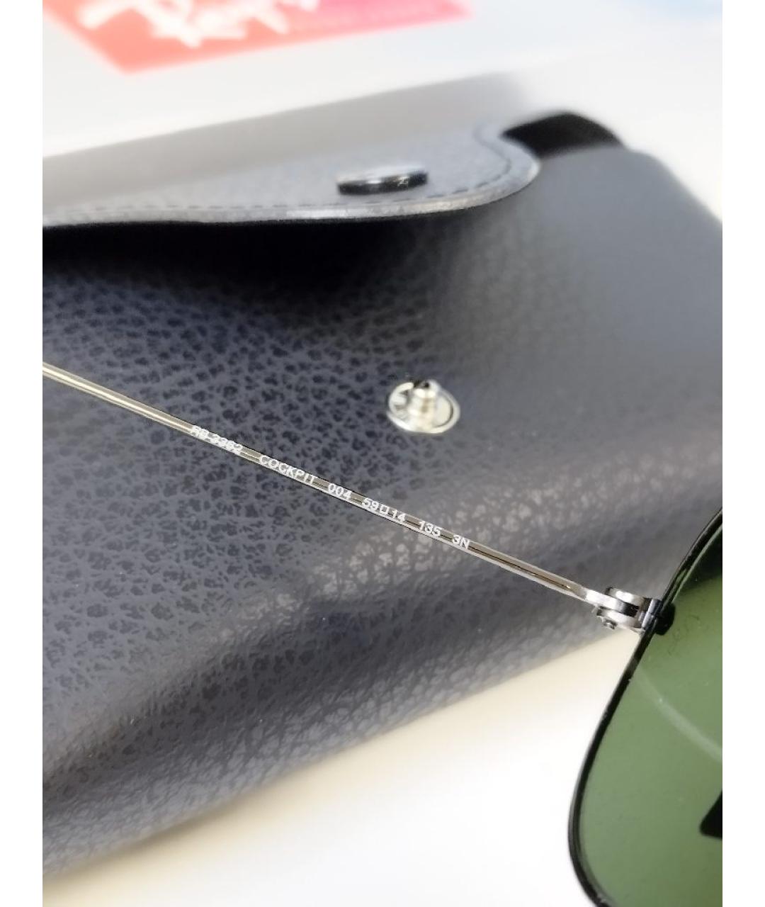 RAY BAN Черные металлические солнцезащитные очки, фото 8