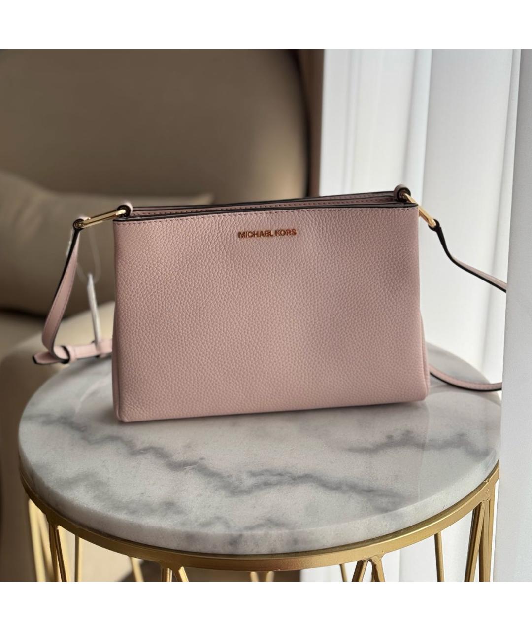 MICHAEL KORS Розовая кожаная сумка через плечо, фото 5