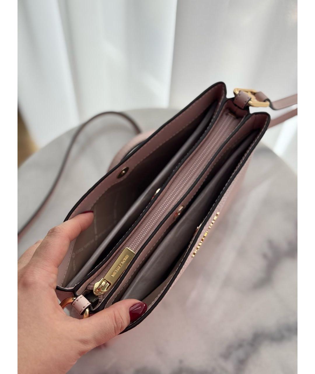 MICHAEL KORS Розовая кожаная сумка через плечо, фото 4