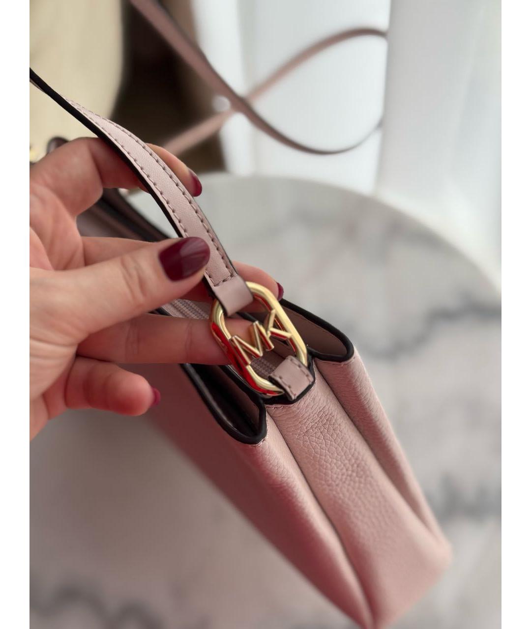 MICHAEL KORS Розовая кожаная сумка через плечо, фото 2