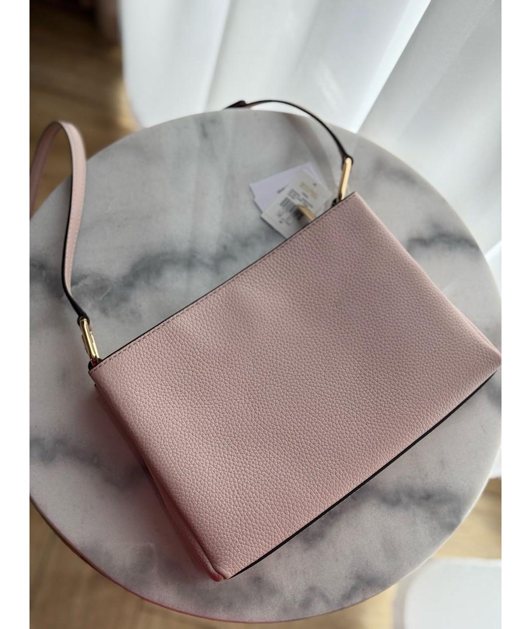 MICHAEL KORS Розовая кожаная сумка через плечо, фото 3