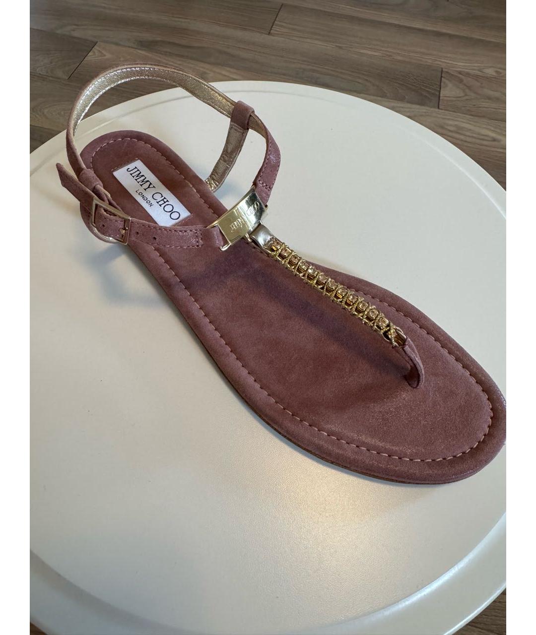 JIMMY CHOO Коричневые замшевые босоножки, фото 8