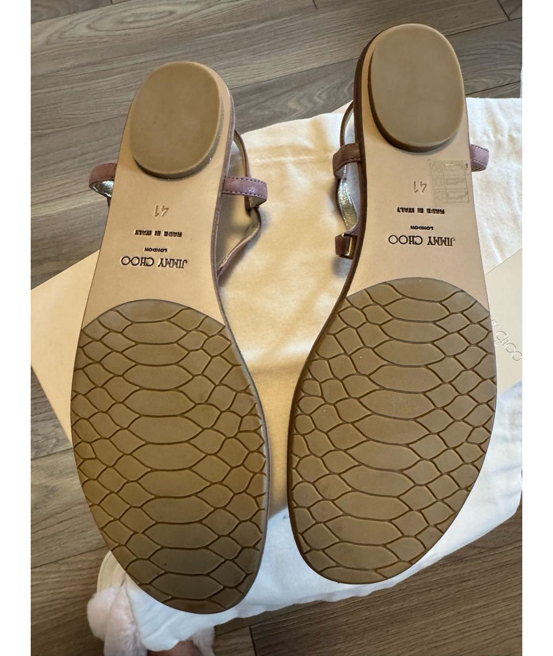 JIMMY CHOO Коричневые замшевые босоножки, фото 4