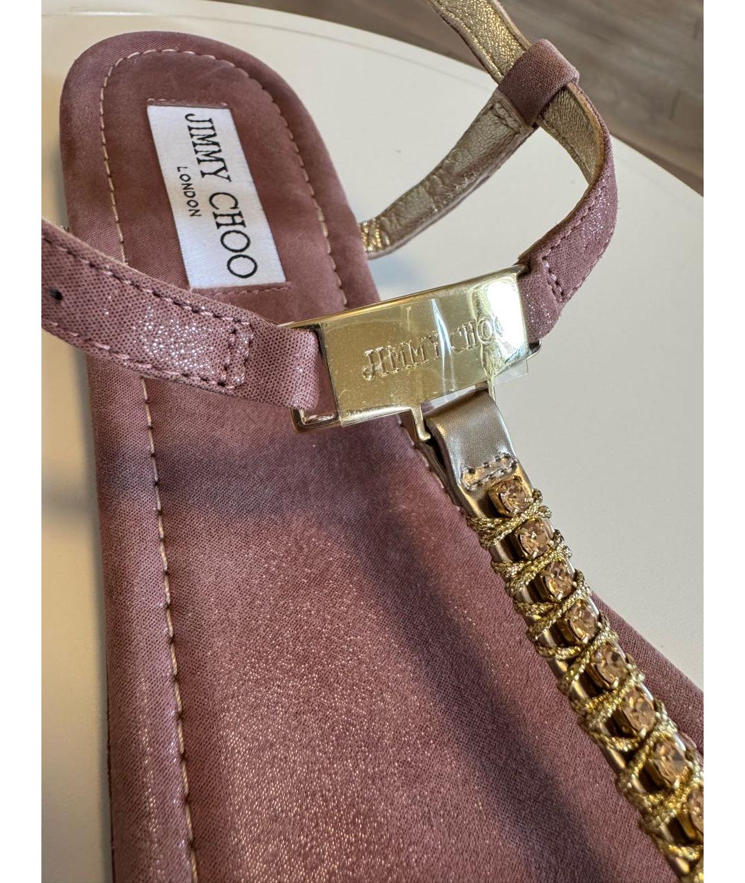 JIMMY CHOO Коричневые замшевые босоножки, фото 5