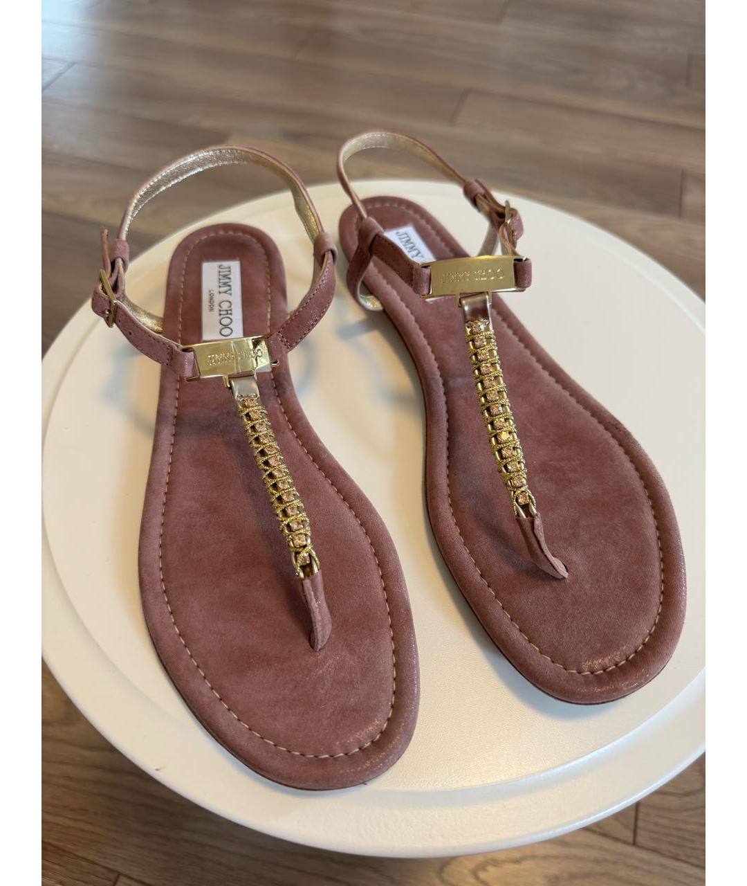 JIMMY CHOO Коричневые замшевые босоножки, фото 2