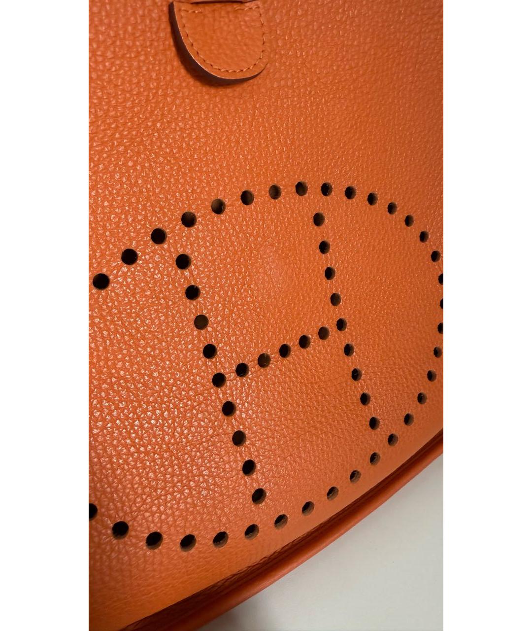 HERMES Оранжевая кожаная сумка через плечо, фото 3