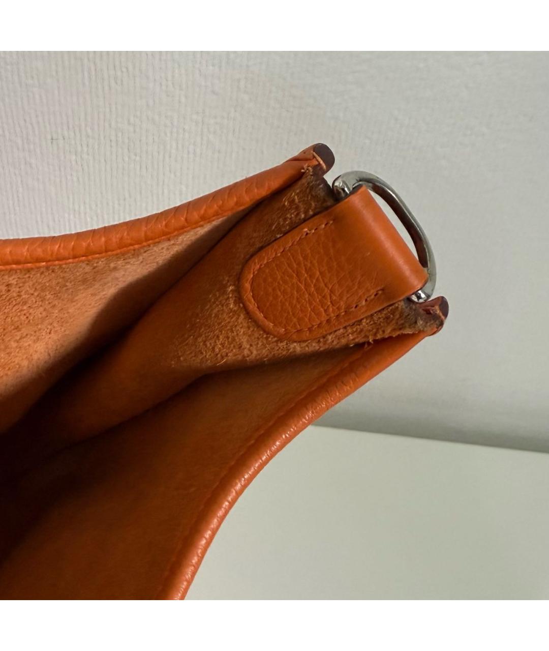 HERMES Оранжевая кожаная сумка через плечо, фото 8