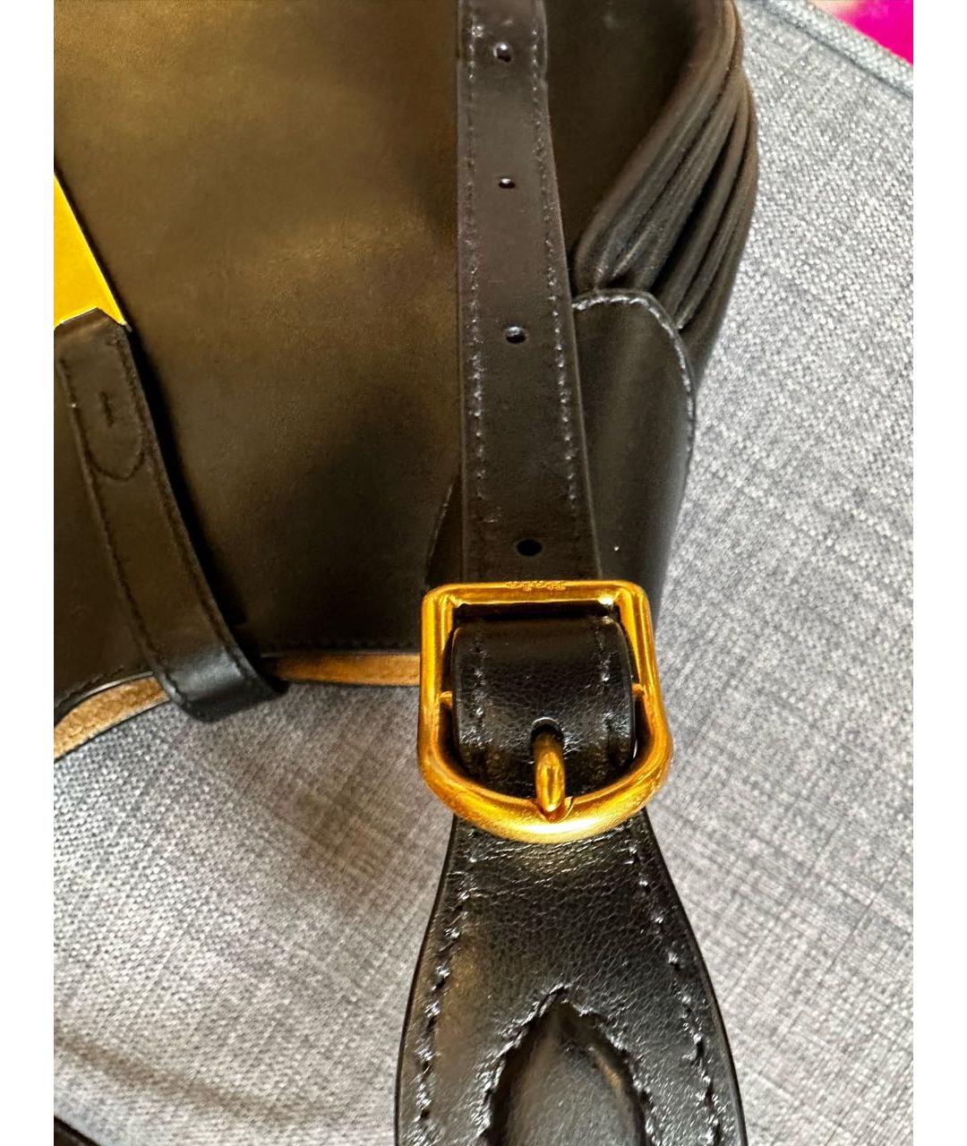 POLO RALPH LAUREN Черная кожаная сумка с короткими ручками, фото 4