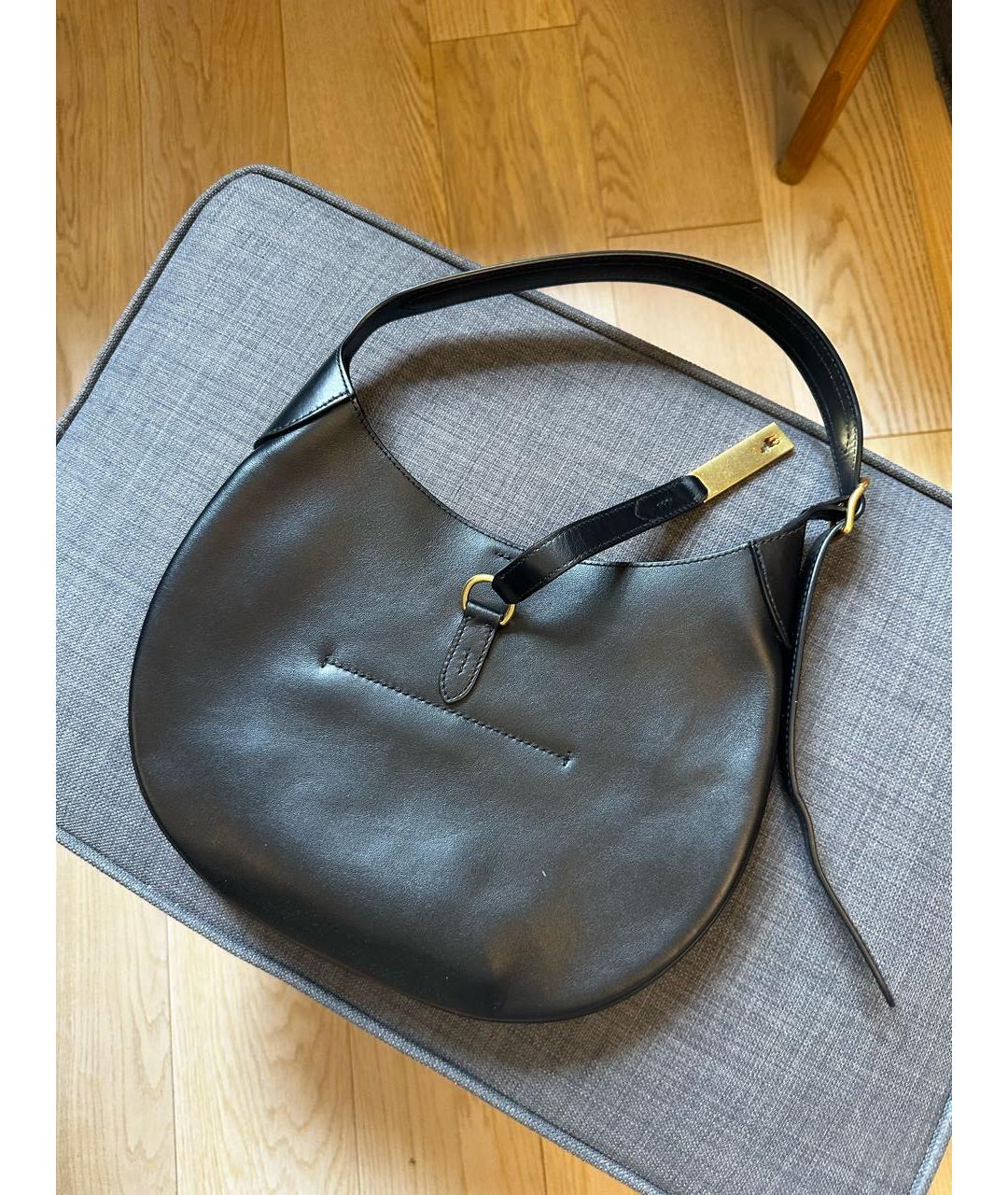 POLO RALPH LAUREN Черная кожаная сумка с короткими ручками, фото 2
