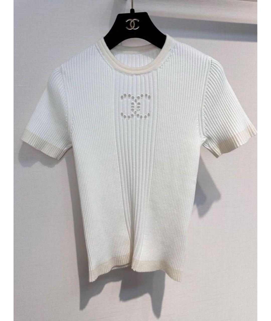 CHANEL Белая хлопковая футболка, фото 2