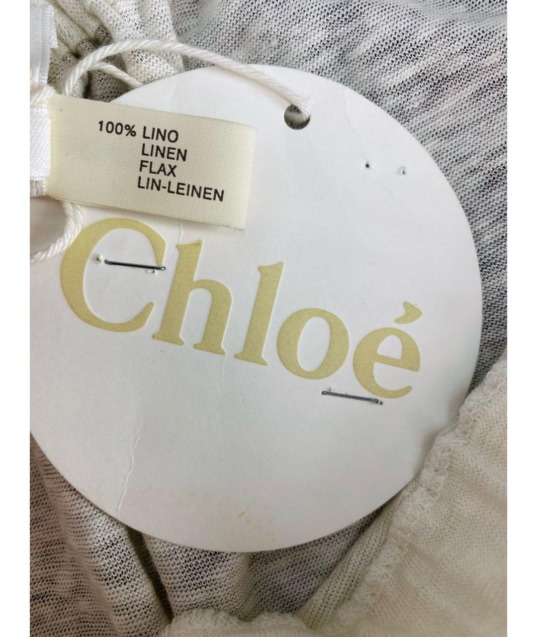 CHLOE Белая льняная майка, фото 5