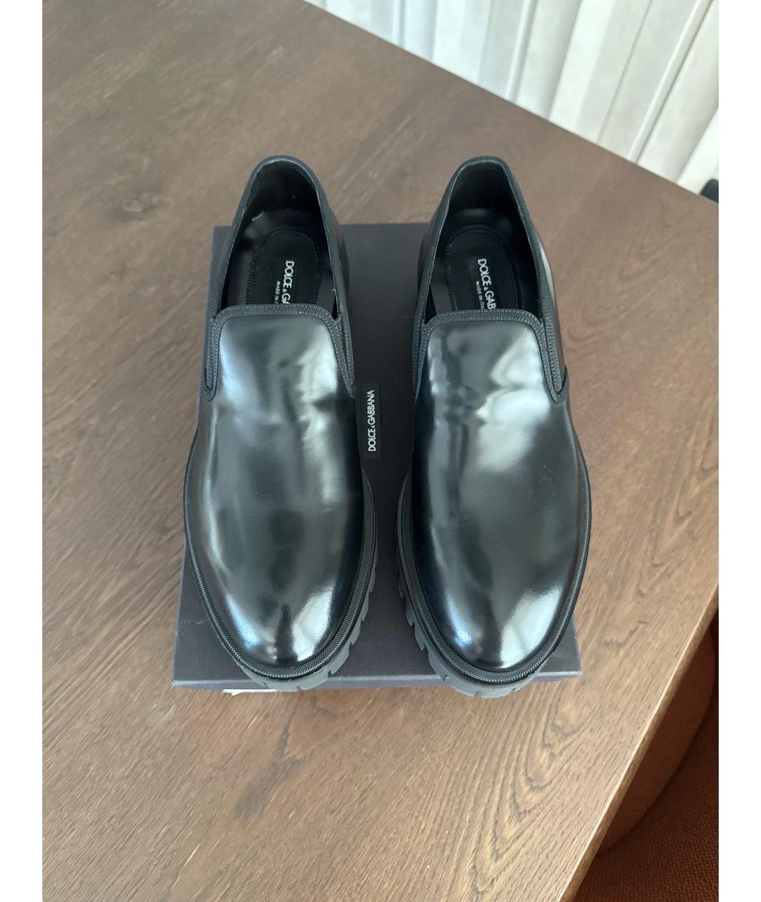 DOLCE&GABBANA Черные кожаные туфли, фото 2