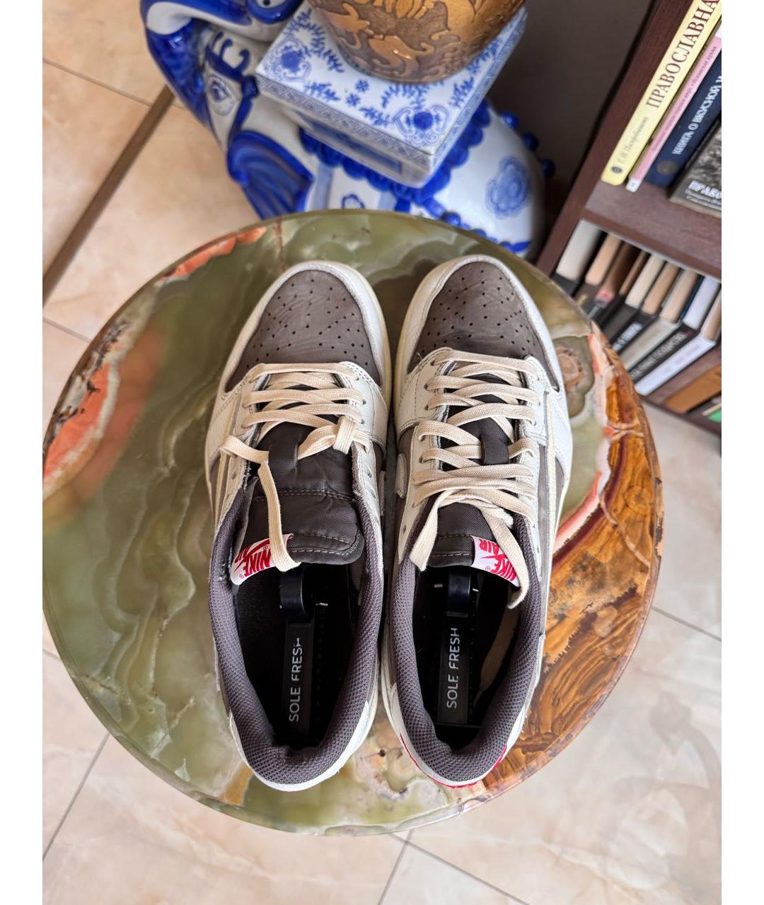 JORDAN Бежевые низкие кроссовки / кеды, фото 4