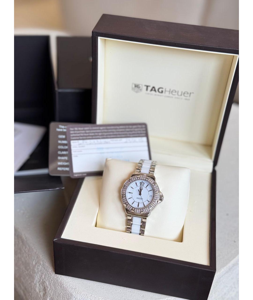 TAG HEUER Белые металлические часы, фото 2