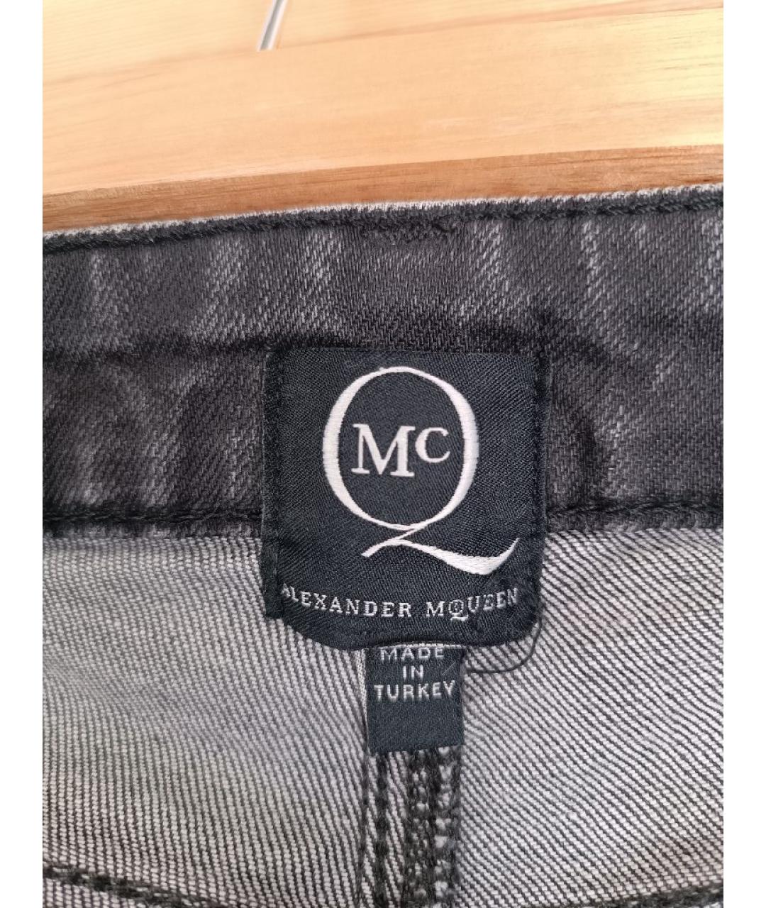 ALEXANDER MCQUEEN Серые хлопко-эластановые джинсы слим, фото 5