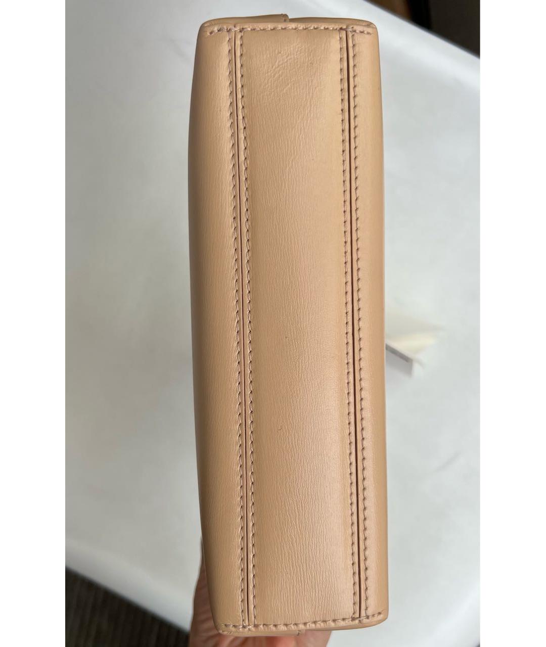 JIL SANDER Бежевая кожаная сумка с короткими ручками, фото 6