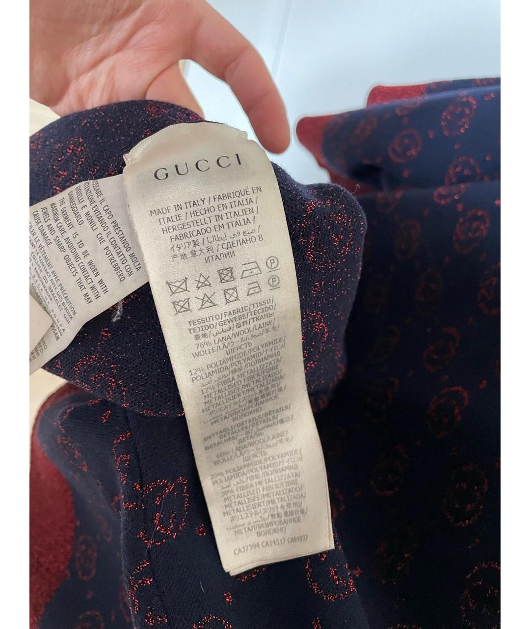 GUCCI Бордовый шерстяной джемпер / свитер, фото 5