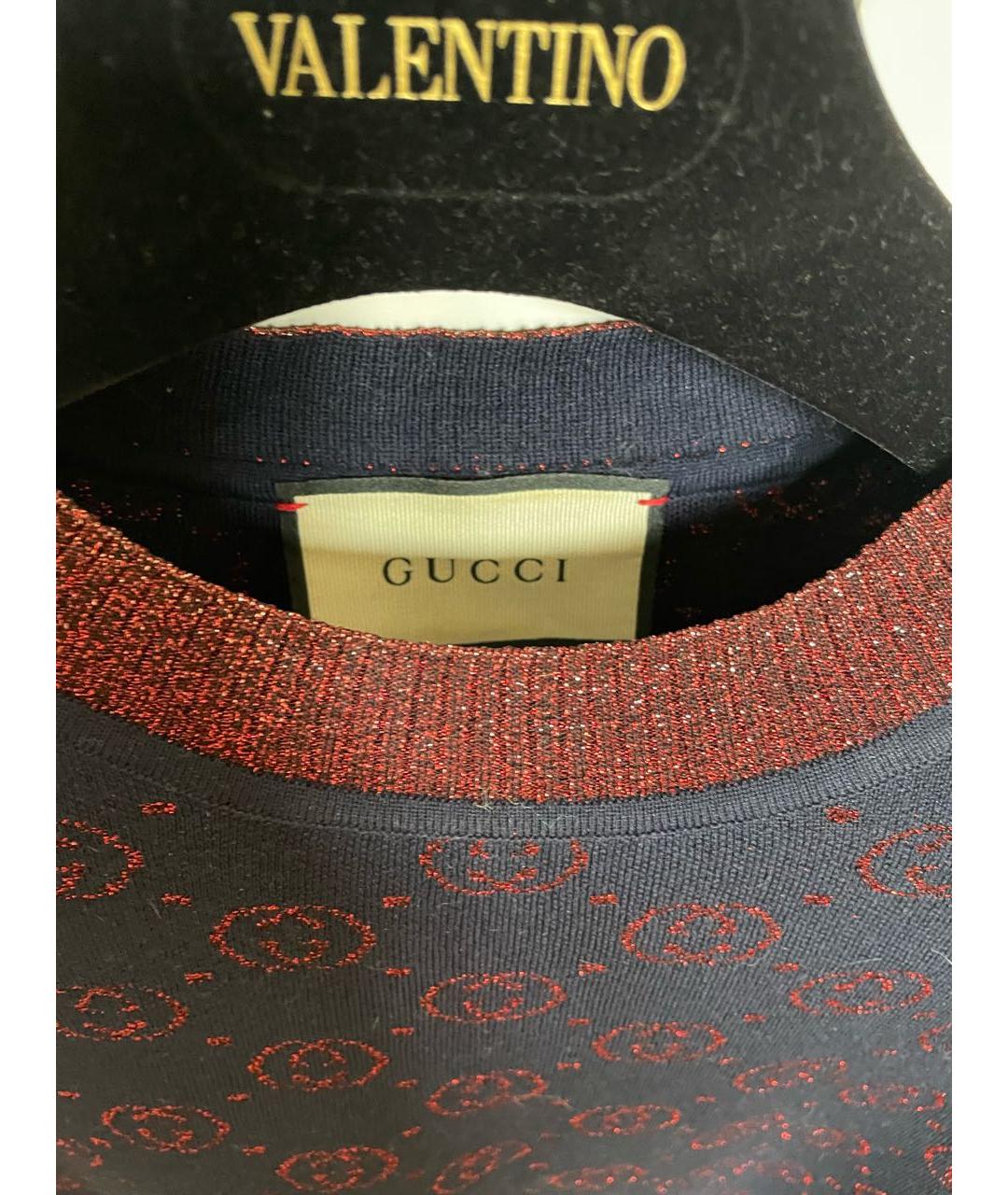 GUCCI Бордовый шерстяной джемпер / свитер, фото 3