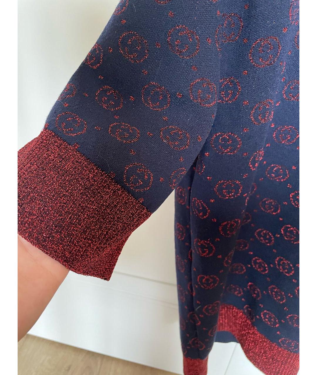 GUCCI Бордовый шерстяной джемпер / свитер, фото 4