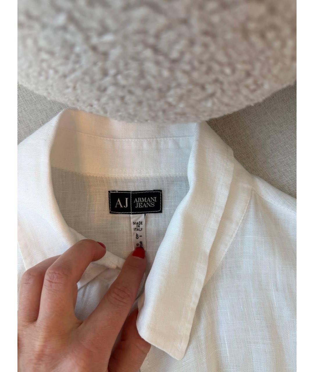 ARMANI JEANS Белая льняная рубашка, фото 2