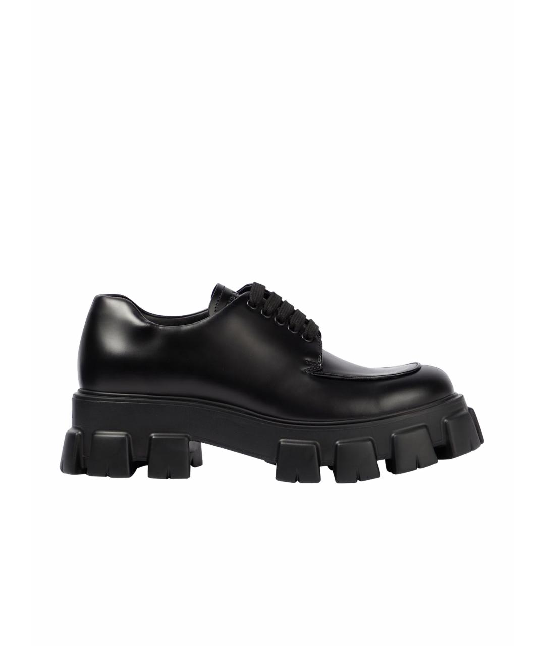 PRADA Черные кожаные брогги и оксфорды, фото 1