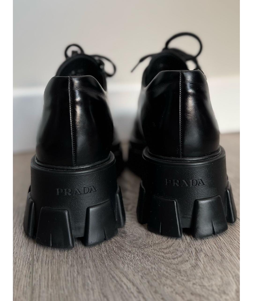 PRADA Черные кожаные брогги и оксфорды, фото 4