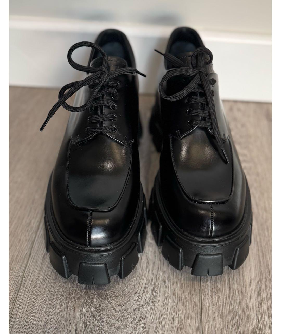 PRADA Черные кожаные брогги и оксфорды, фото 6