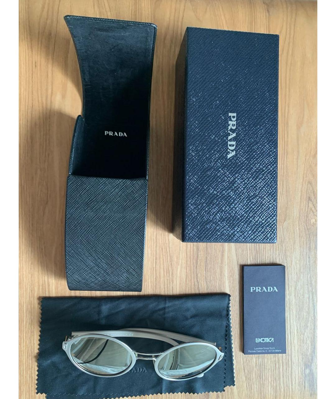 PRADA Серые металлические солнцезащитные очки, фото 5