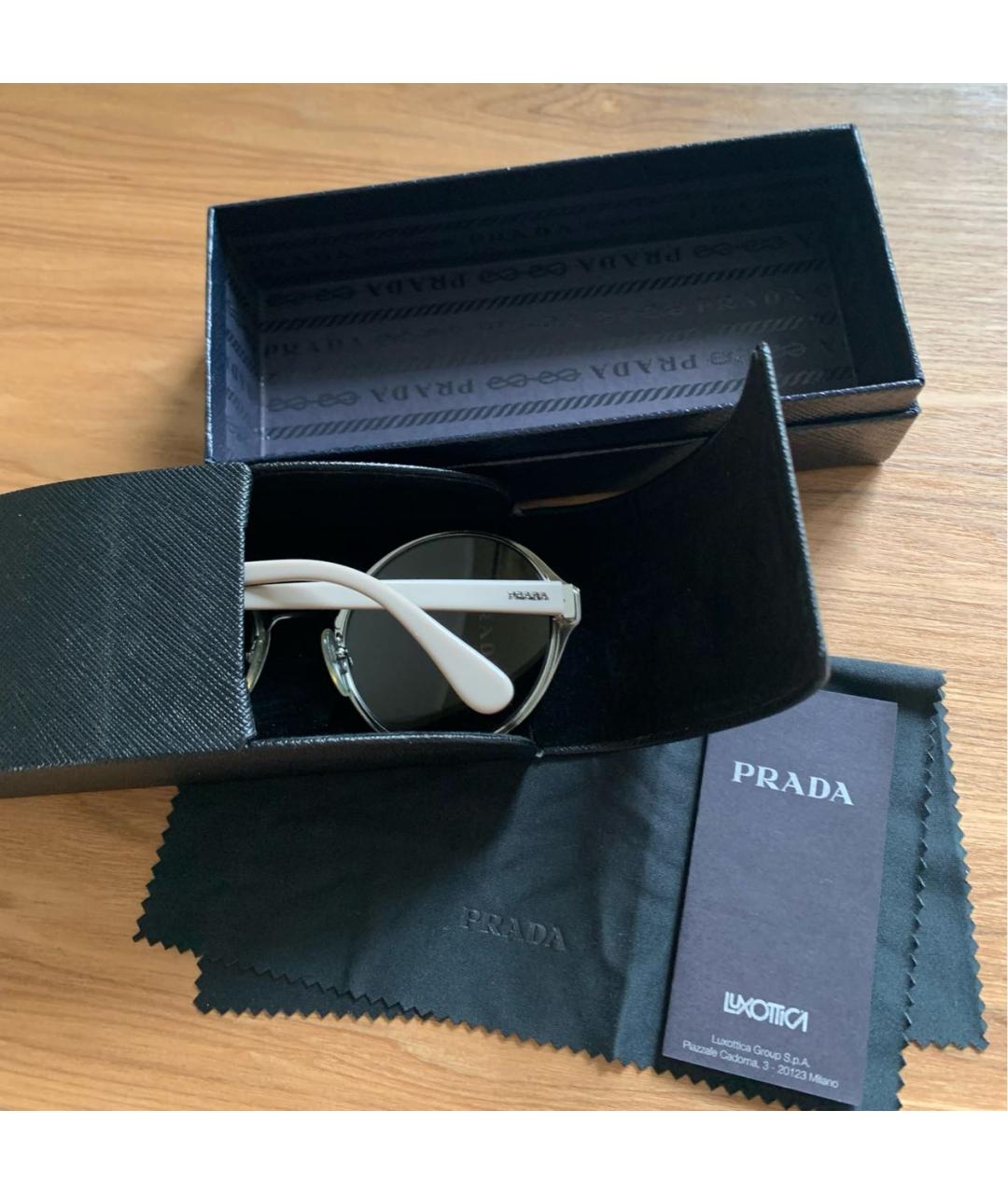 PRADA Серые металлические солнцезащитные очки, фото 6