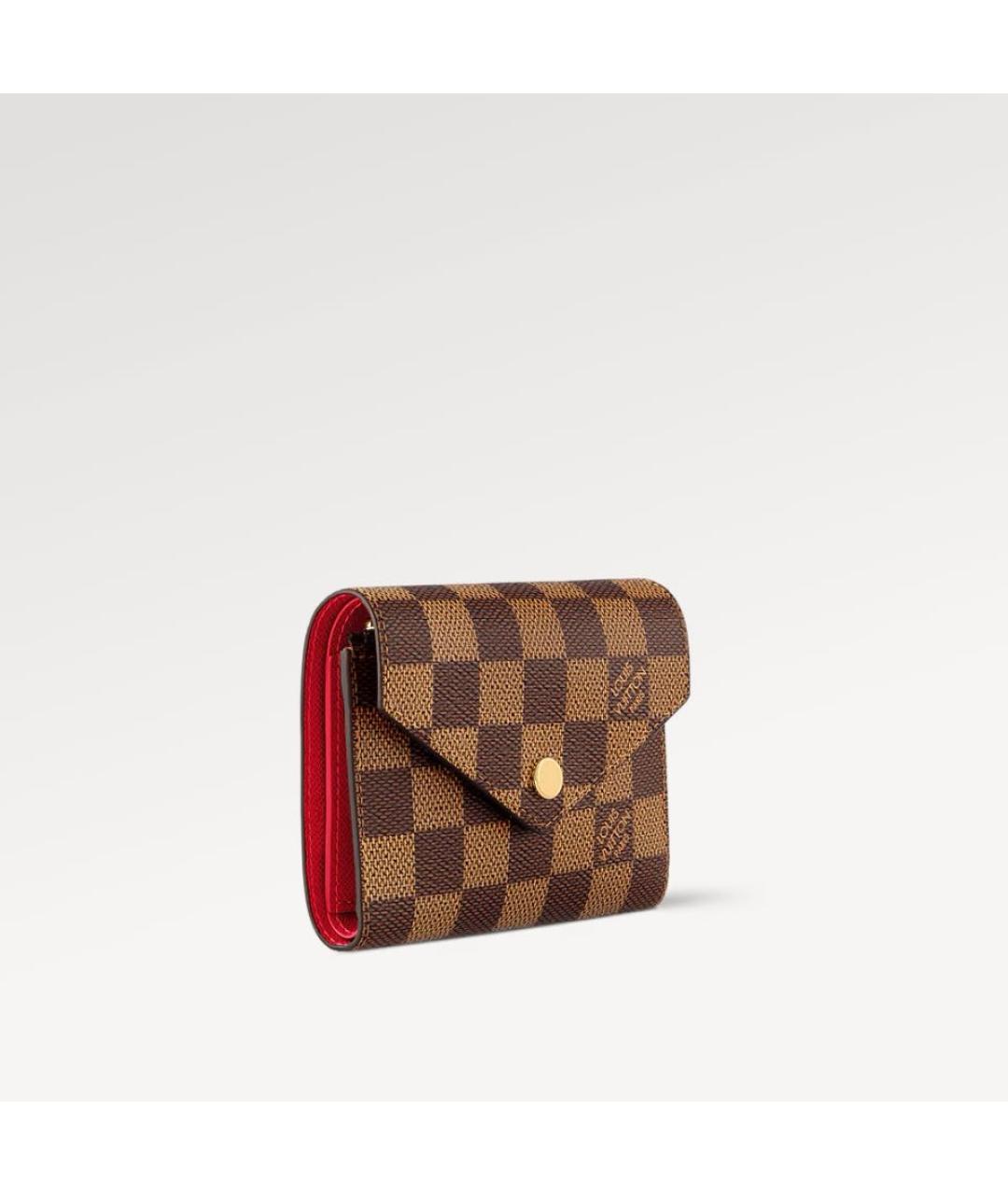 LOUIS VUITTON Коричневый кожаный кошелек, фото 2