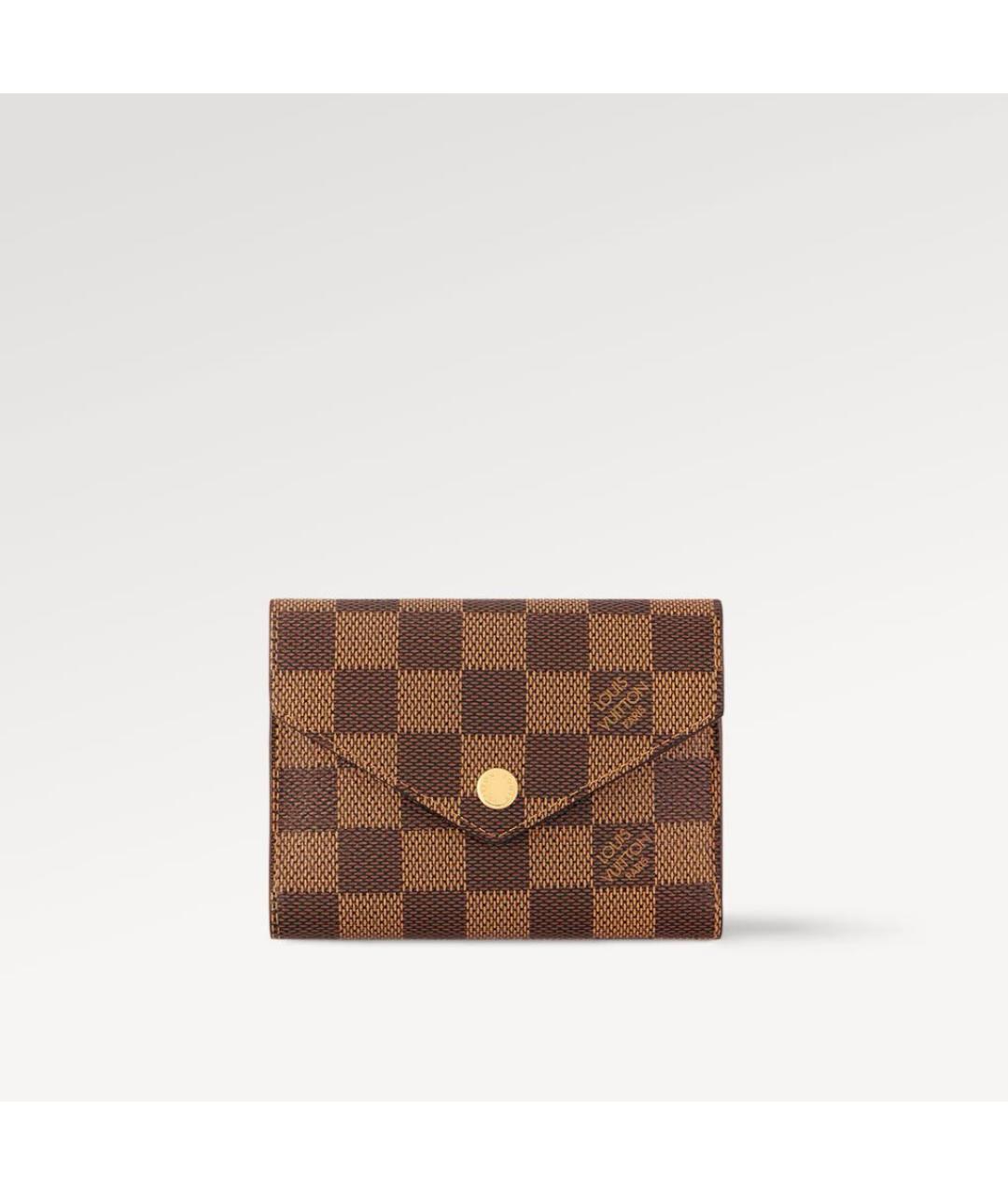 LOUIS VUITTON Коричневый кожаный кошелек, фото 6
