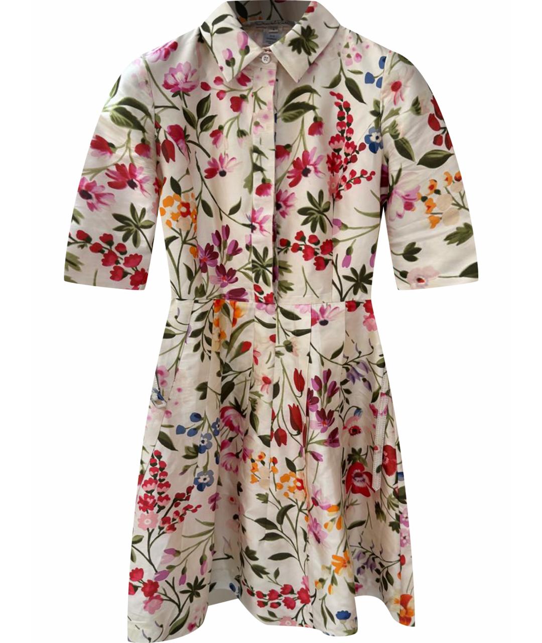 OSCAR DE LA RENTA Мульти шелковое платье, фото 1