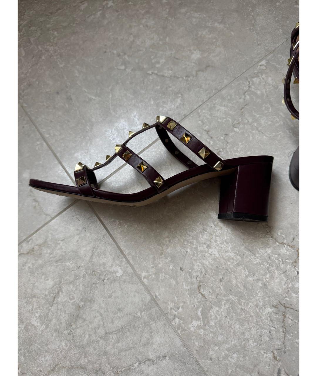 VALENTINO Фиолетовые кожаные мюли, фото 9