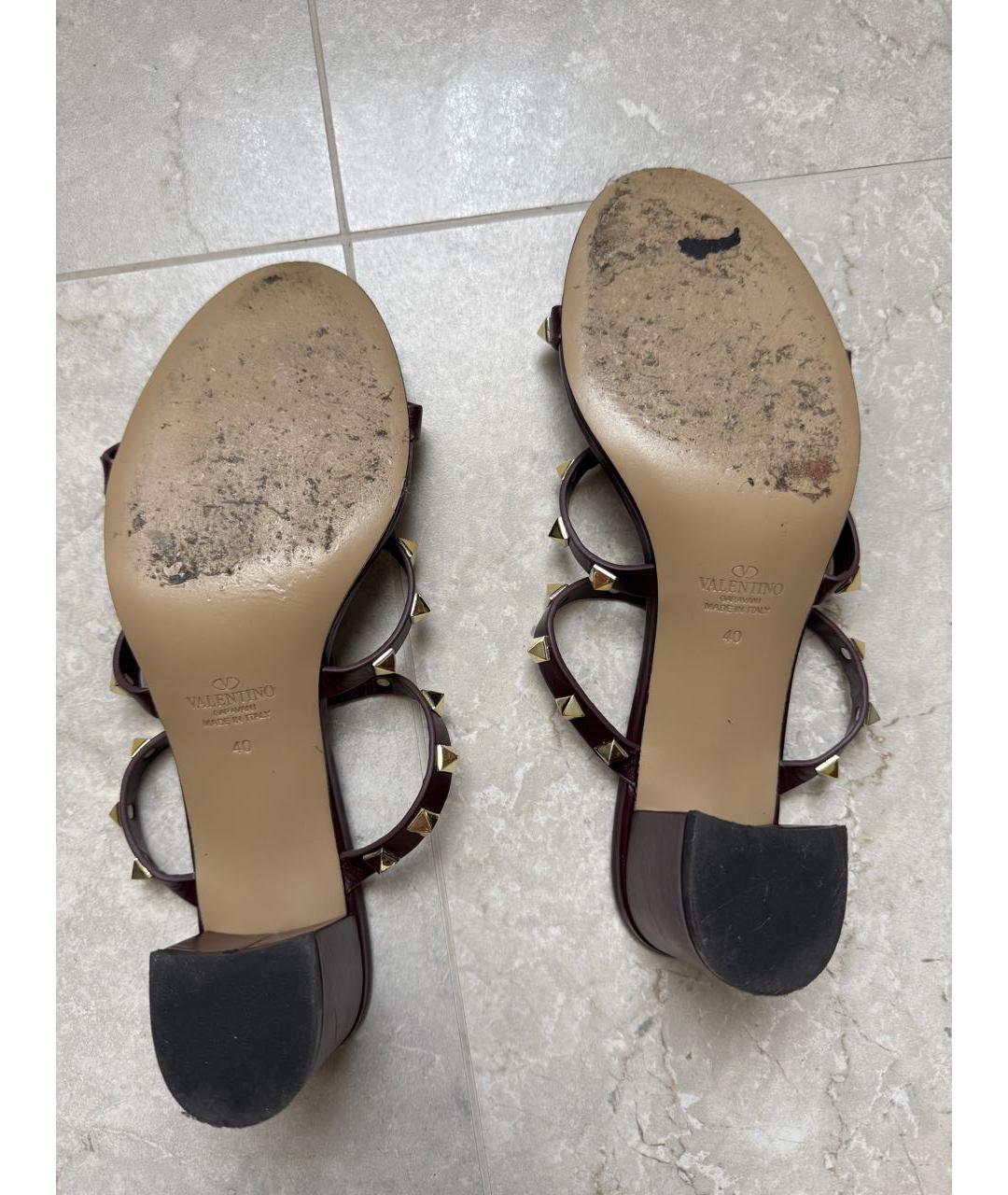 VALENTINO Фиолетовые кожаные мюли, фото 7