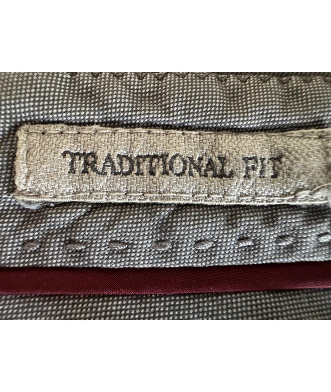 BRUNELLO CUCINELLI Антрацитовые хлопко-эластановые классические брюки, фото 6
