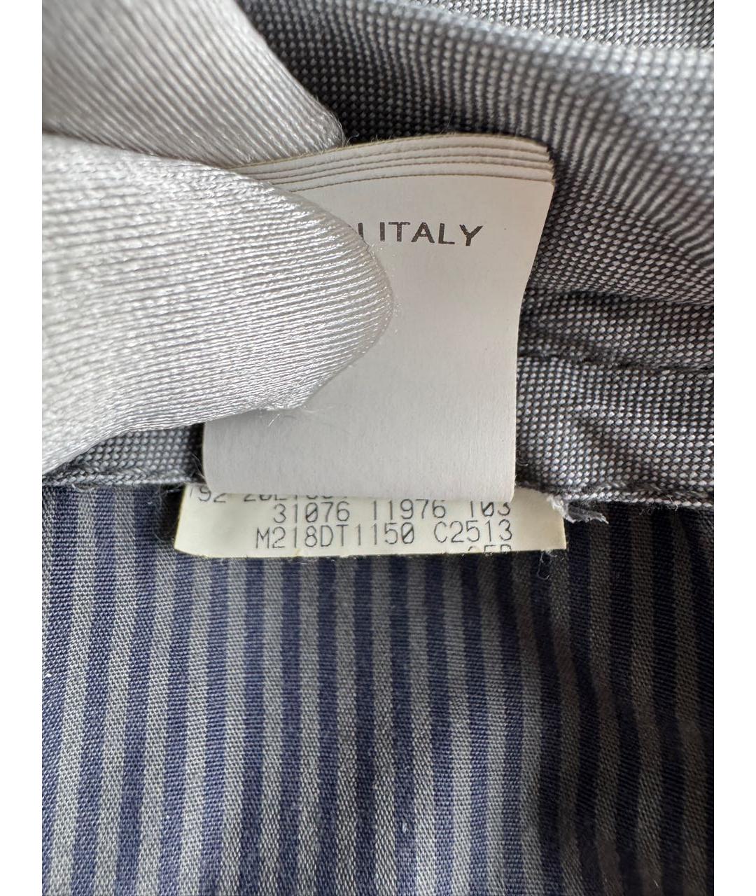 BRUNELLO CUCINELLI Антрацитовые хлопко-эластановые классические брюки, фото 8