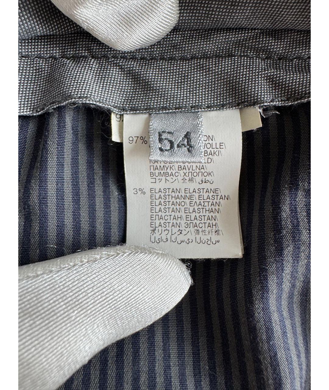 BRUNELLO CUCINELLI Антрацитовые хлопко-эластановые классические брюки, фото 7