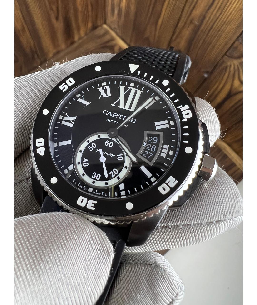 CARTIER Черные часы, фото 2