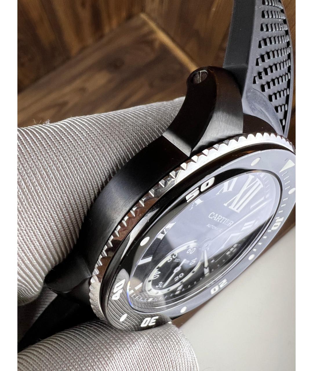 CARTIER Черные часы, фото 5