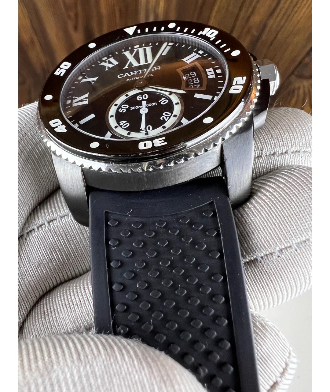 CARTIER Черные часы, фото 3