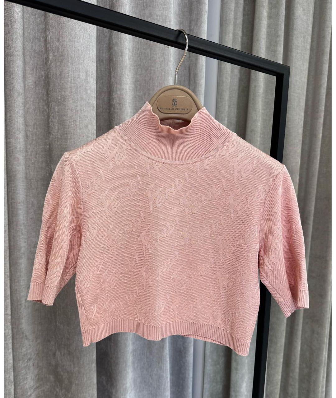 FENDI Розовая футболка, фото 5