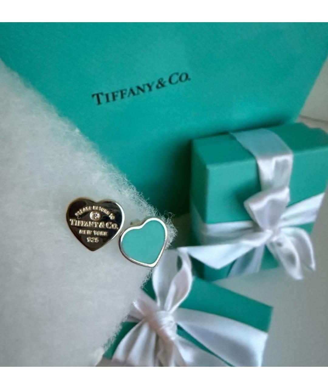 TIFFANY&CO Бирюзовые серебряные серьги, фото 2