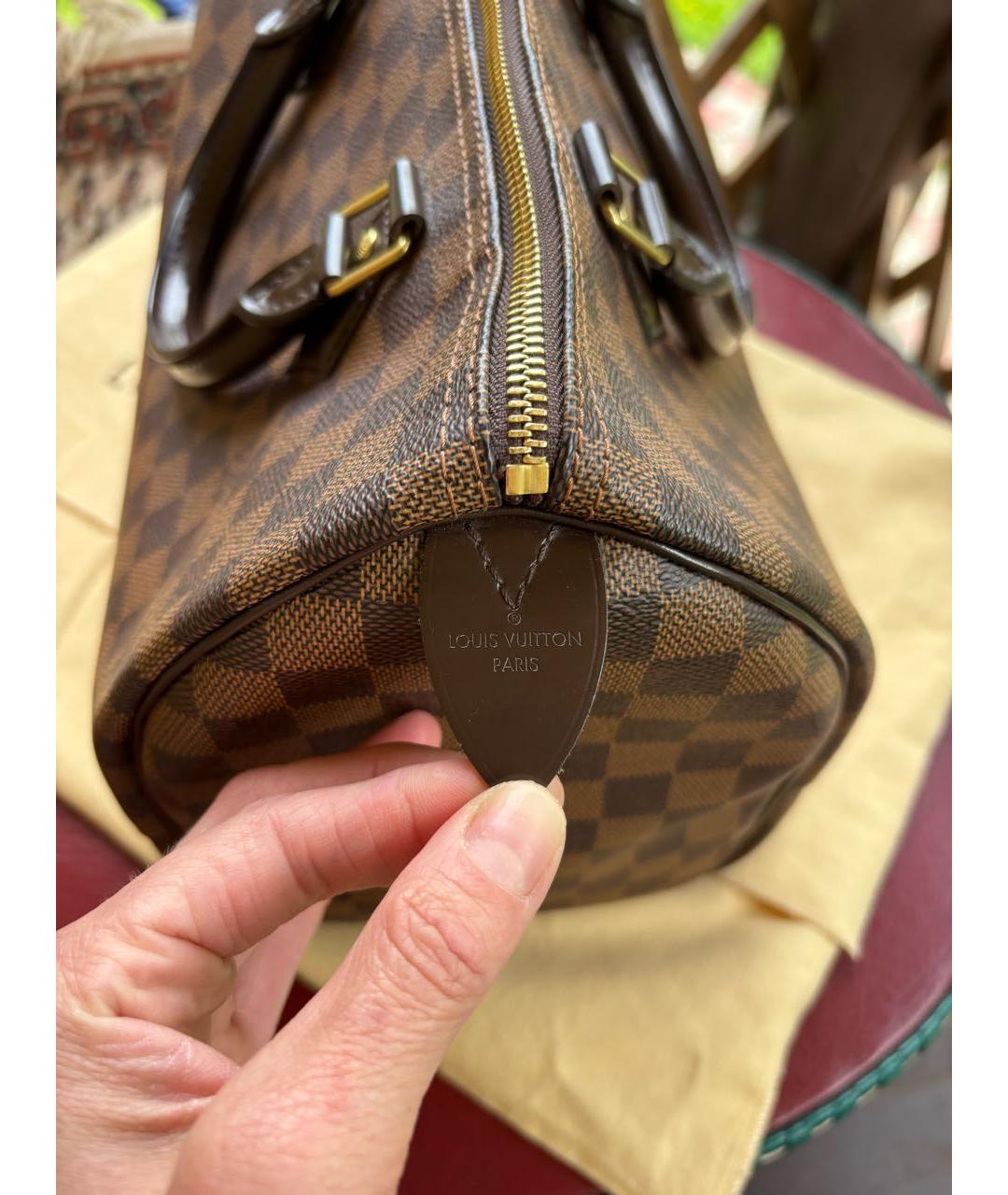 LOUIS VUITTON Коричневая сумка с короткими ручками из искусственной кожи, фото 6