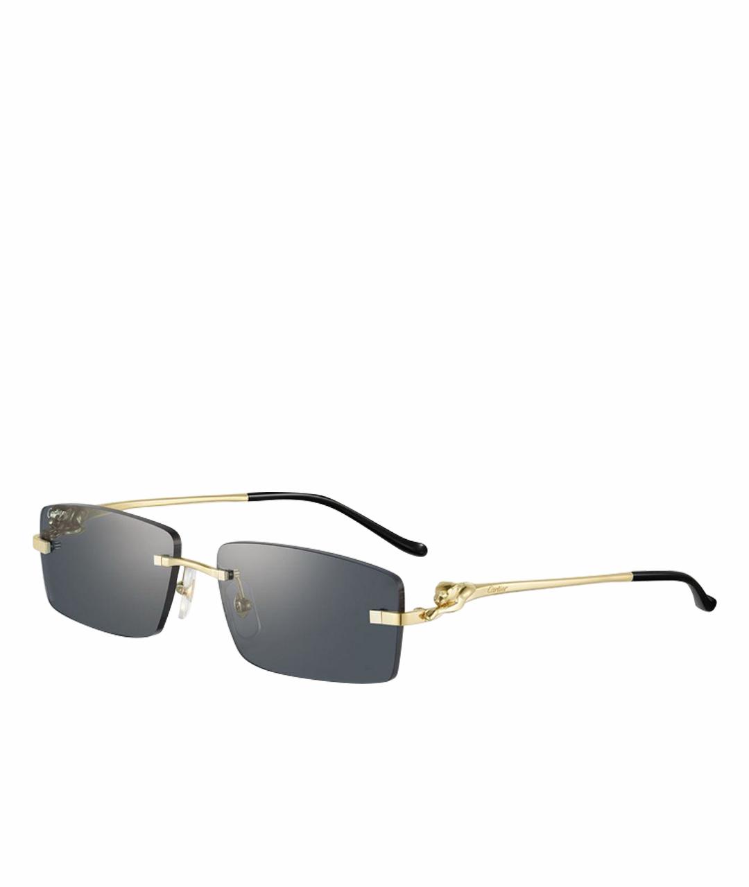 CARTIER Золотые металлические солнцезащитные очки, фото 1