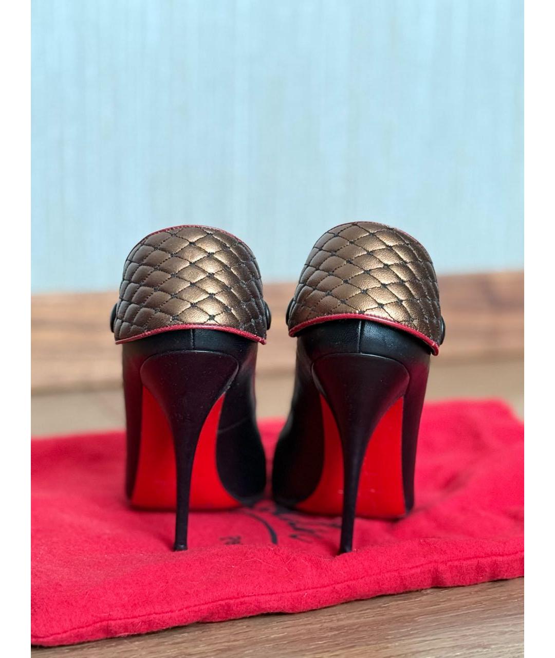 CHRISTIAN LOUBOUTIN Черные кожаные туфли, фото 3