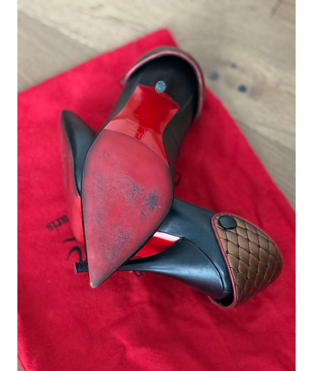 CHRISTIAN LOUBOUTIN Черные кожаные туфли, фото 5