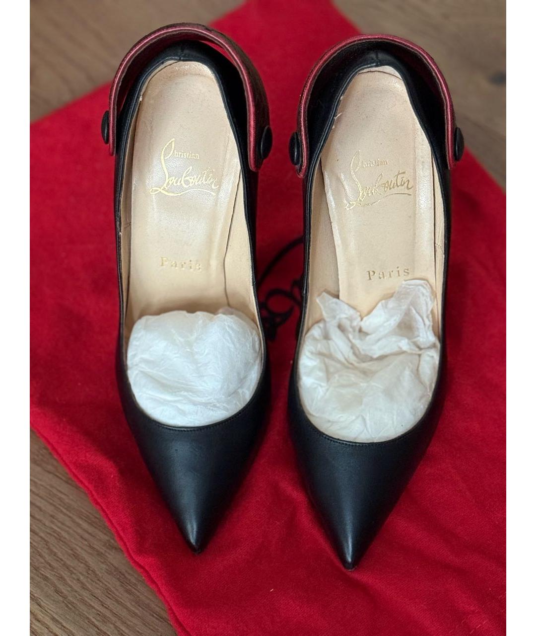 CHRISTIAN LOUBOUTIN Черные кожаные туфли, фото 4